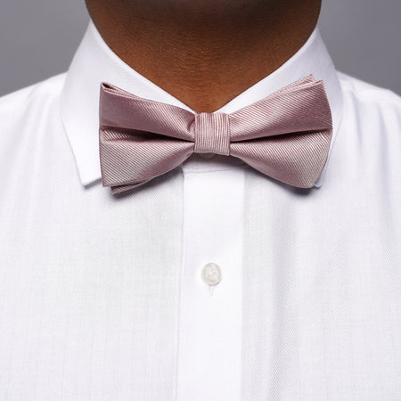 Grosgrain Solid Mauve Stone Bow Tie