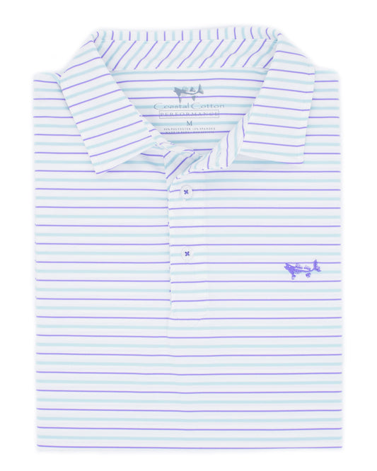 Bay Green and Plumb Performance Polo