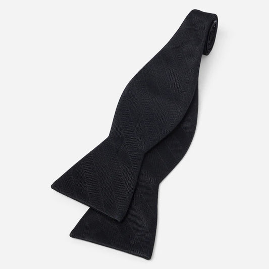 Herringbone Vow Black Bow Tie